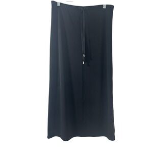 Meg Allen Liz‎ Claiborne Black Maxi Skirt Side Slit Elastic Waist Size 4/6 S